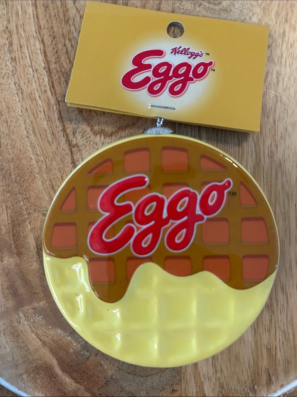 Eggo waffle Christmas tree ornament NEW round waffle stamped nabisco by Ruz
